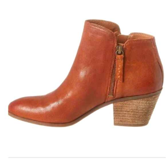 Frye women's double zipper ankle BROWN leather business casual short booties - Picture 1 of 10